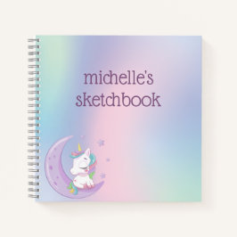 Cuaderno Pastel Unicornio Arcoíris Personalizado