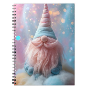 Cuaderno Pastel Unicornio Gnome / Gonk con barba rosa fluor