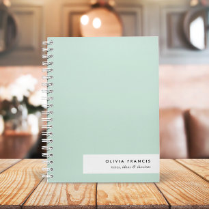 Cuaderno Pastel verde de la menta Minimalista moderna