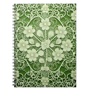CUADERNO PASTEL VERDE INTRICATE LACE LOGRO PATRÓN IRLANDÉS