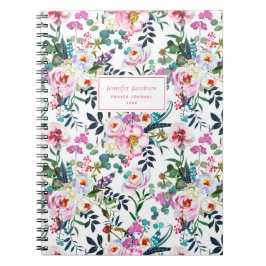 Cuaderno Pastel Watercolor Floral Nombre DIY Título Oración