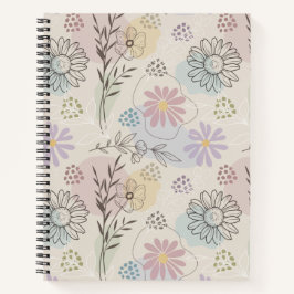 Cuaderno Pastel Wildflower Collage – Chic Floral Geometric 