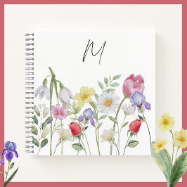 Cuaderno Pastel Wildflowers Meadow Trendy Sketch Personaliz
