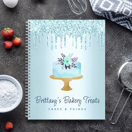 Cuaderno Pastelería Tarta Turquesa Repostería Brillo Goteo 