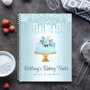 Cuaderno Pastelería Tarta Turquesa Repostería Brillo Goteos