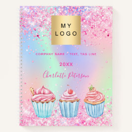 Cuaderno pastelería tienda de pasteles brillantes cupcakes