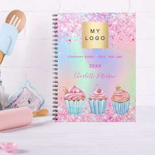 Cuaderno pastelería tienda de pasteles brillo cupcakes nomb