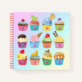 Cuaderno Pasteles Añadir su nombre Monograma Tratamientos c