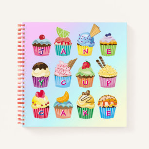 Cuaderno Pasteles Añadir su nombre Monograma Tratamientos c