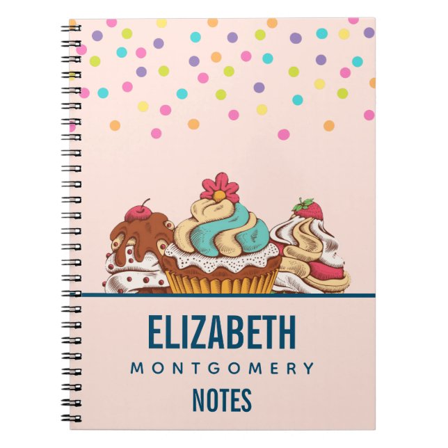 Cuaderno Pasteles de estilo retro postre dulce (Frente)