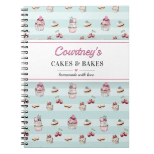 Cuaderno Pasteles de postre dulces Recipitaciones Hogar Bak
