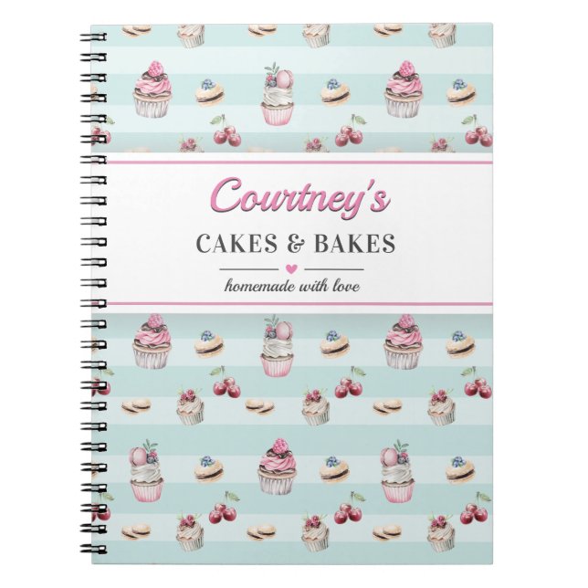 Cuaderno Pasteles de postre dulces Recipitaciones Hogar Bak (Frente)