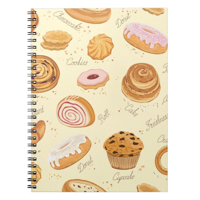 Cuaderno Pasteles Variados: Sabroso Patrón Sin Marea. (Frente)