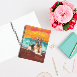 Cuaderno Pastor Alemán Artístico Abstracto Bullet de pintur