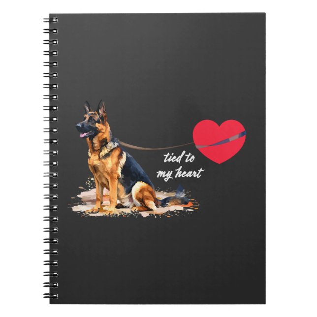 Cuaderno Pastor Alemán Atado a Mi Corazón (Frente)