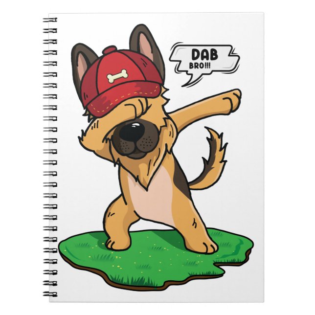 Cuaderno Pastor alemán Dabbing (Frente)