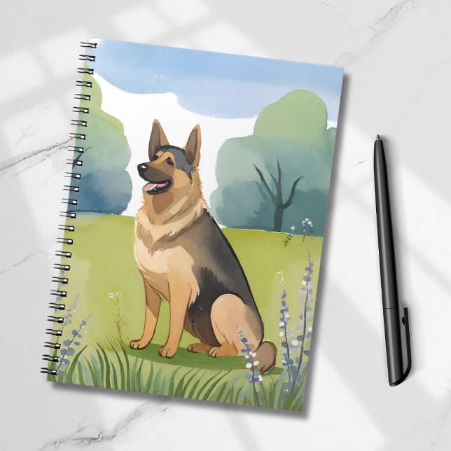 Cuaderno Pastor Alemán | Pintura Acuarela de Perro (Subido por el creador)