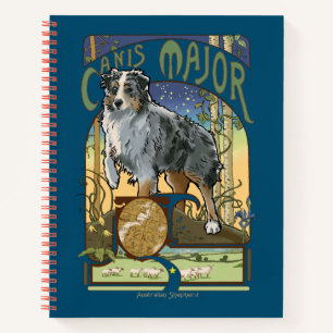 Cuaderno Pastor Australiano Art Nouveau Canis Major