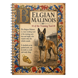 Cuaderno Pastor Belga Malinois, Arte de Bestiario Medieval