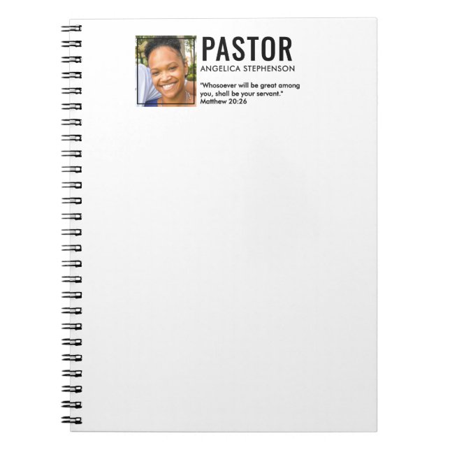 Cuaderno Pastor de Iglesia de Foto Moderna  (Frente)