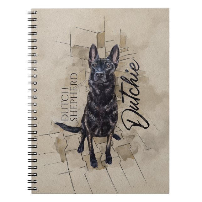 Cuaderno Pastor holandés - Ilustracion holandés (Frente)