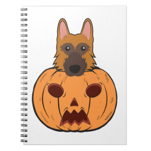 Cuaderno Pastores Alemanes De Halloween Atrapados En Una Ca