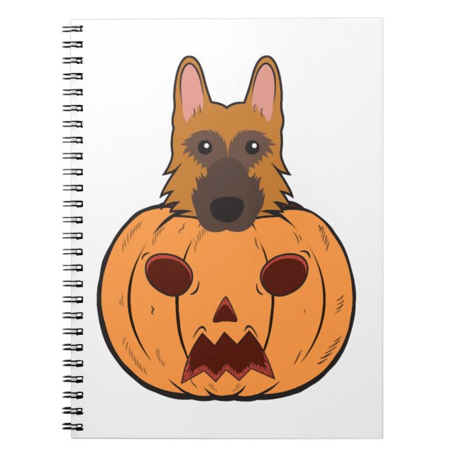 Cuaderno Pastores Alemanes De Halloween Atrapados En Una Ca (Frente)