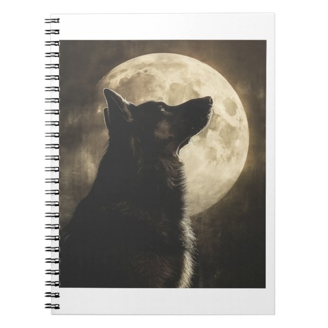 Cuaderno Pastores alemanes llorando en la luna (Frente)