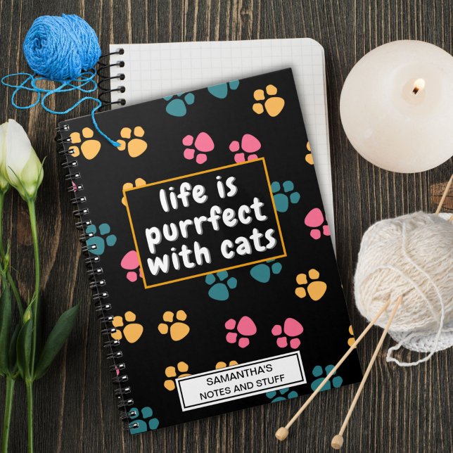 Cuaderno Pata de gato negro divertida y linda  (Subido por el creador)