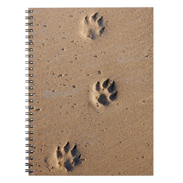 Cuaderno Pata de perro imprime en una playa de arena (Frente)