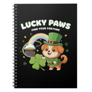 Cuaderno "Patas Afortunadas Día de San Patricio Cachorro"