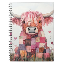 Cuaderno Patchwork Highland Cow Valentine