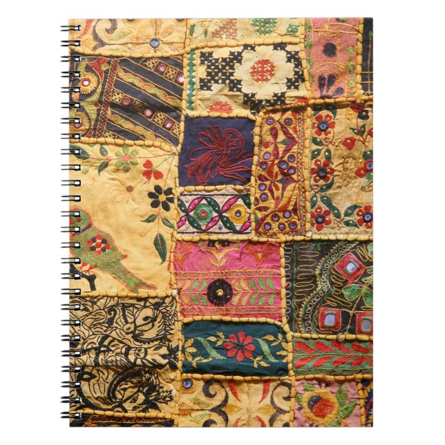 Cuaderno Patchwork indio: Ropa del mercado de Hampi. (Frente)
