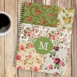 Cuaderno Patchwork Rose Custom Monogram Journal Notebook