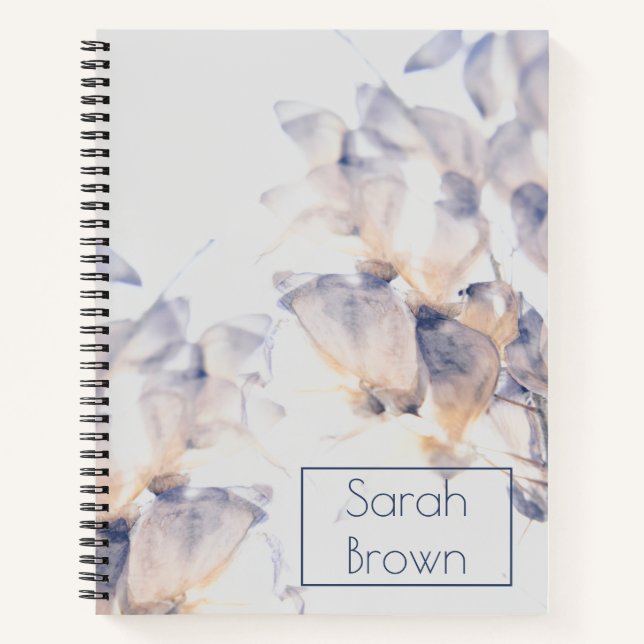 CUADERNO PATELES BLANCOS Y AZULES FLORALES ELEGANTES PERSON (Anverso)