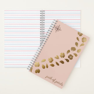 Cuaderno Path of Petals – Elegant Gold Flower Trail Journal