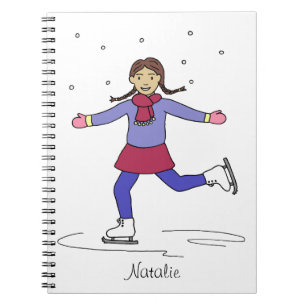 Cuaderno patinador artístico Chica de patinaje sobre hielo