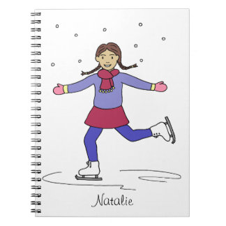 Cuaderno patinador artístico Chica de patinaje sobre hielo