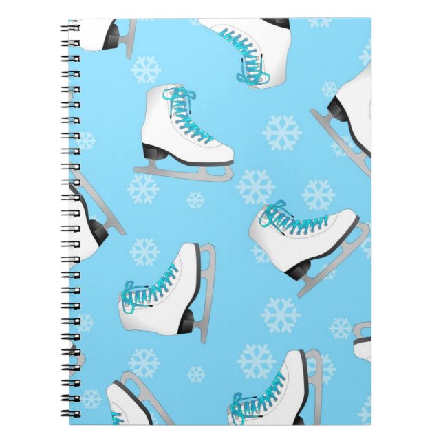 Cuaderno Patinaje artístico - patines de hielo azules con (Frente)
