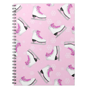 Cuaderno Patinaje artístico - rosa de los patines de hielo