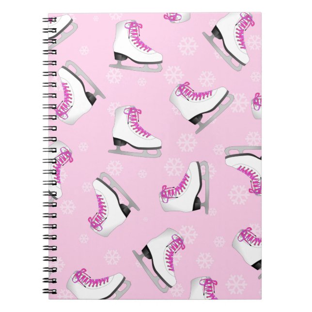Cuaderno Patinaje artístico - rosa de los patines de hielo (Frente)