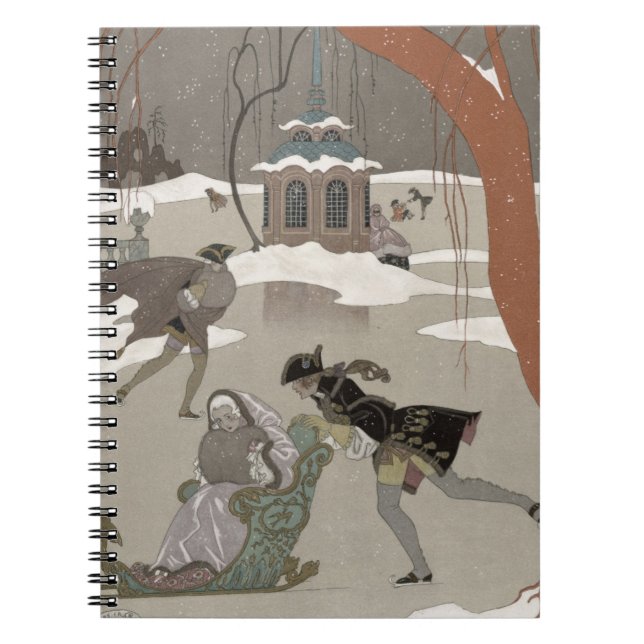 Cuaderno Patinaje de hielo en el lago congelado, (Frente)
