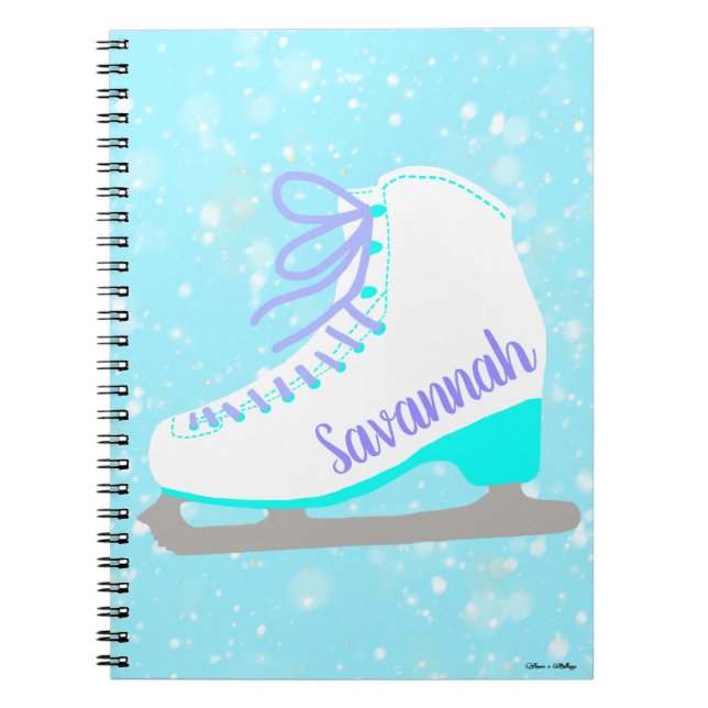 Cuaderno Patinaje Ice Skate Blue Snow Gráfico Personalizado (Frente)