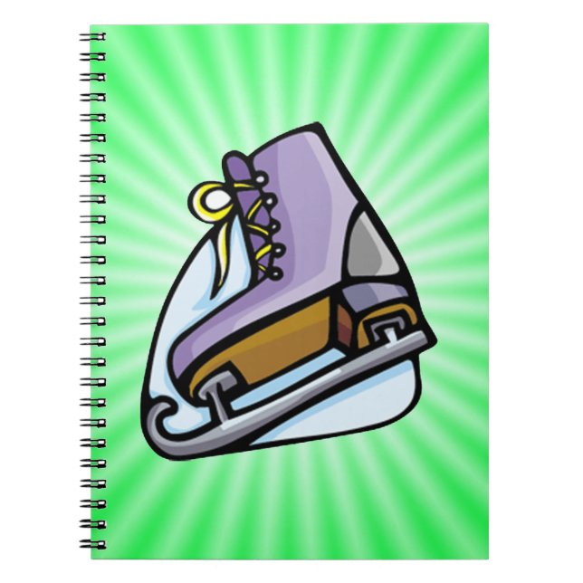 Cuaderno Patinaje Neon Green Ice Skate. (Frente)