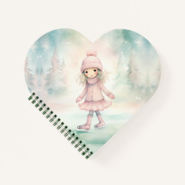 Cuaderno Patinaje sobre escenas de invierno Chica de menta