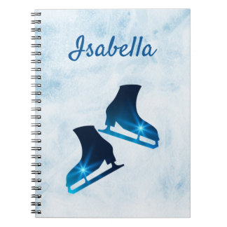 Cuaderno Patinaje sobre hielo portátil con estrellas azules