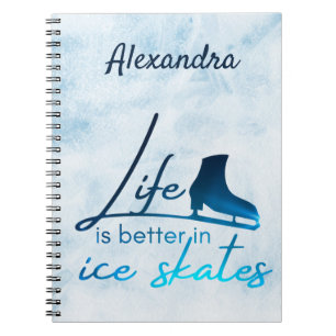 Cuaderno Patinar mejor la vida del portátil azul