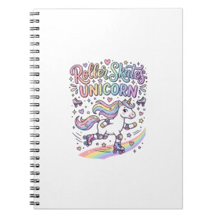 Cuaderno Patines de Rodillos Unicornio Pegatina Divertida d