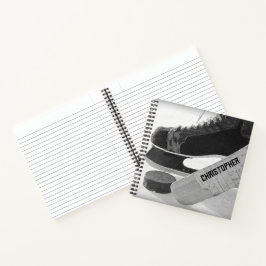 Cuaderno Patines negros de hockey personalizados
