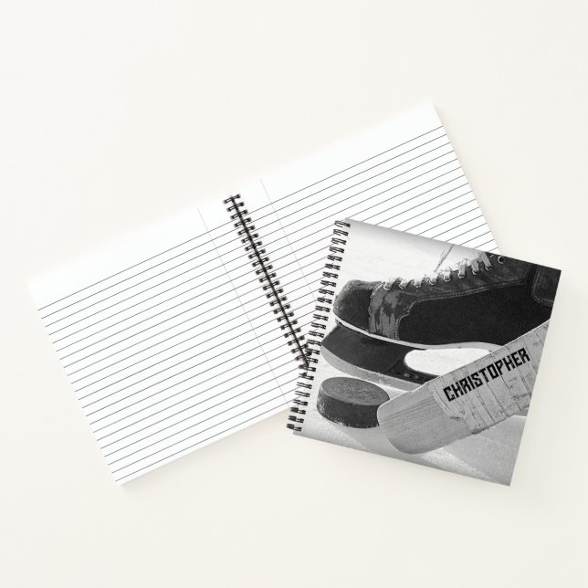 Cuaderno Patines negros de hockey personalizados (Interior)